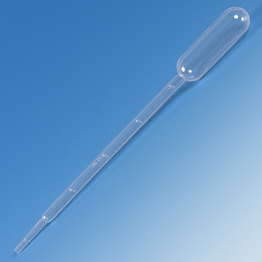 Graduated Transfer Pipet, 5.0mL, Large Bulb, Graduated to 1mL, 150mm, Bulb Draw - 3.4mL