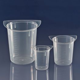 Tri-Corner Beakers, Three Corner, Clarified Polypropylene, Graduated, 50ml