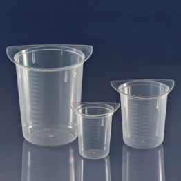 Tri-Corner Beakers, Three Corner, Clarified Polypropylene, Graduated, 100ml