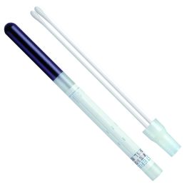 TransPorter® Transport Swab, Amies Gel with Charcoal, Dual Swab, Double Plastic Shaft, Regular Rayon Tip, White Cap