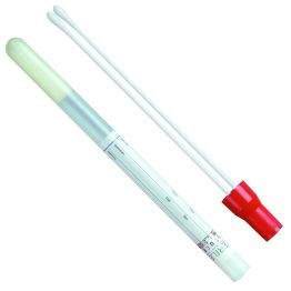 TransPorter® Transport Swab, Liquid Amies, Dual Swab, Double Plastic Shaft, Regular Dacron Tip, Red Cap