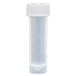 Transport Tube, Conical Tube with Skirt, Polypropylene, Non-sterile, with Attached Screw Cap, 5ml