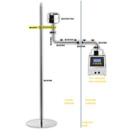 TRIO.BAS™ Remote Stainless Steel Aspirating System, Hexagonal Pipe Hook with gaskets and adapter