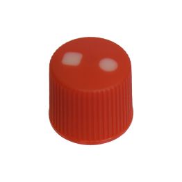 Septum Screw Cap, Flush, Red Cap, Autoclavable, Thread = 15/415