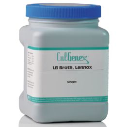 CulGenex™ LB Broth, Lennox, Dehydrated Culture Media, 500gm Wide-Mouth Bottle