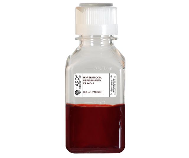 Blood, Horse, Defibrinated, Needle Port Septum Cap, 140ml