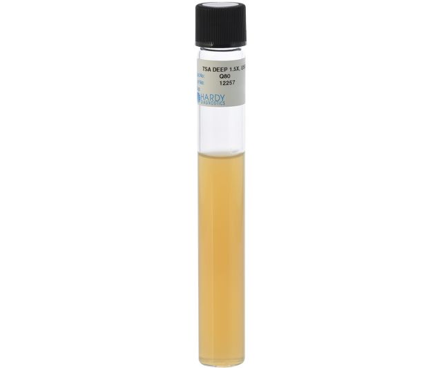 Tryptic Soy Agar (TSA) 1.5x, USP, 20x150mm Tube, 20ml Deep