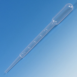 Graduated Transfer Pipet, 7.5mL, Large Bulb, Graduated to 3mL, 148mm, Bulb Draw - 3.5mL