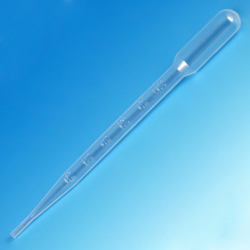 Graduated Transfer Pipet, 7.0mL, Large Bulb, Graduated to 3mL, 155mm, Bulb Draw - 3.2mL