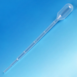 Graduated Transfer Pipet, 3.0mL, Small Bulb, Graduated to 1mL, 140mm, Bulb Draw - 2.2mL