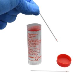 Capillary Tube, Heparinized for Hematocrits, Contains Heparin, Red Tip, 1.1mm inside diameter, 75mm long