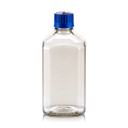 Bottle, Square, PETG, Sterile, Standard Cap, 1000ml