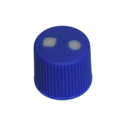 Septum Screw Cap, Flush, Blue Cap, Autoclavable, Thread = 15/415