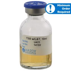 Tryptic Soy Broth (TSB) with Lecithin and Tween 80, 10ml, Serum Vial with Needle Port Septum