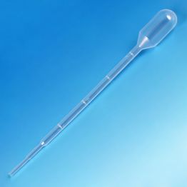 Pipet, Transfer, Disposable, Sterile, Small Bulb, Individually Wrapped, Cellphane Wrap, 3ml Capacity, Graduated to 1ml, 140mm Long, 25 drops/ml