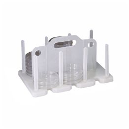 Contact Plate Rack, Holds 60 Contact Plates with Covers, Six Columns of Ten Plates, Polypropylene Rack