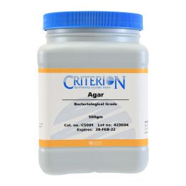 CRITERION™ Agar, Bacteriological Grade, Dehydrated Culture Media, 500gm Wide-Mouth Bottle