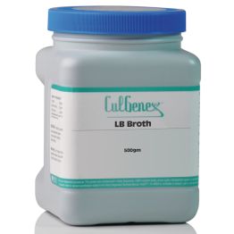 CulGenex™ LB Broth, Miller, Dehydrated Culture Media, 500gm Wide-Mouth Bottle