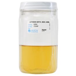 Letheen Broth Modified, 90ml Fill, Wide Mouth Glass Jar