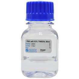 0.01M Phosphate Buffered Saline (PBS) with 0.02% Tween® 80, 50ml