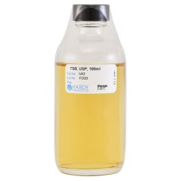 Tryptic Soy Broth (TSB), USP, 100ml, Boston Round, Glass Bottle
