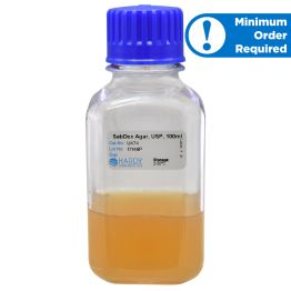 Sabouraud Dextrose Agar (SabDex), USP, 100ml Fill, Polycarbonate Bottle