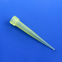 Pipet Tip, Eppendorf Style, Yellow, 1 - 200uL