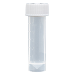 Transport Tube, Conical Tube with Skirt, Polypropylene, Non-sterile, with Attached Screw Cap, 5ml