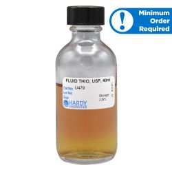 Fluid Thioglycollate (FTM) with Indicator, USP, 40ml Fill, Boston Round, Glass Bottle