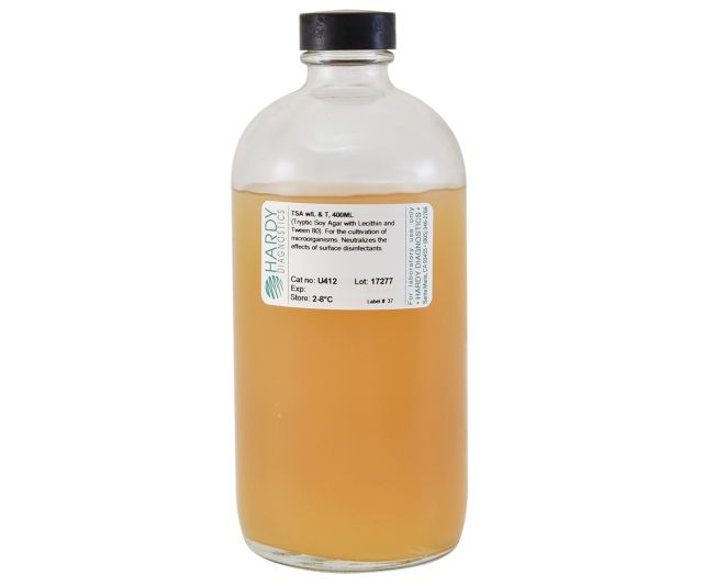 Tryptic Soy Agar (TSA) with Lecithin and Tween® 80, 400ml, 16oz