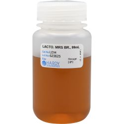 Lactobacilli MRS Broth, Wide Mouth Polypropylene Jar, 99ml