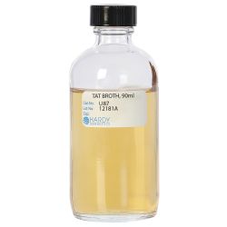 Tryptone-Azolectin-Tween®  (TAT) Broth, 90ml, 4oz Boston Round, Glass Bottle